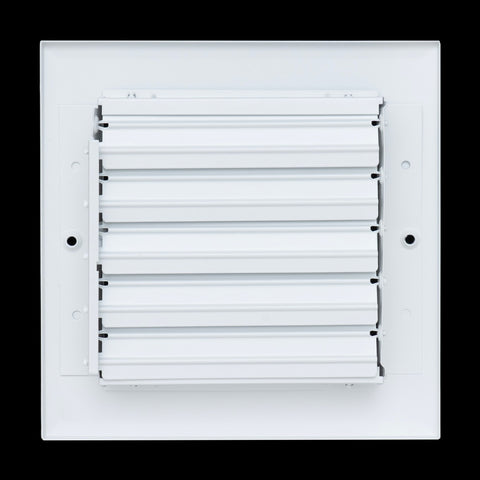 6"x6" 3-Way White Aluminum Adjustable Curved Blade Supply Register, Air Vent Cover with Damper for Sidewall Or Ceiling