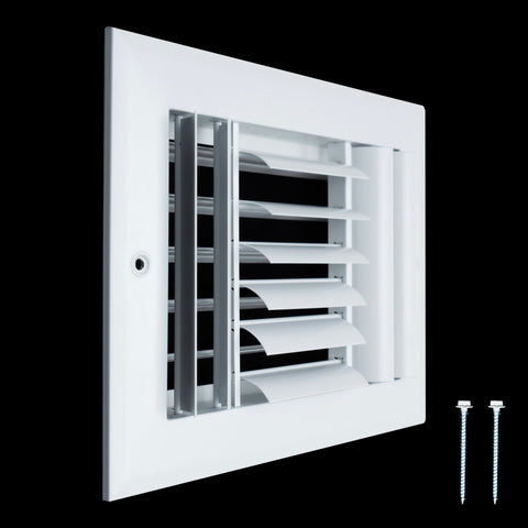 Handua Aluminum Adjustable Air Supply Grille | 3 WAY Register Vent Cover Grill for Sidewall and Ceiling