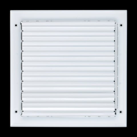10"W x 10"H [Duct Opening] Aluminum 4-WAY Adjustable Air Supply Grille | Register Vent Cover Grill for Sidewall and Ceiling | White | Outer Dimensions: 11.75"W x 11.75"H