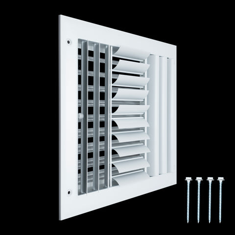 Handua Aluminum Adjustable Air Supply Grille | 4 WAY Register Vent Cover Grill for Sidewall and Ceiling