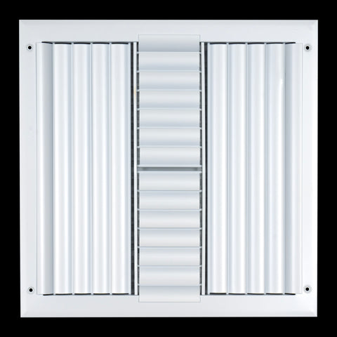 14"W x 14"H [Duct Opening] Aluminum 4-WAY Adjustable Air Supply Grille | Register Vent Cover Grill for Sidewall and Ceiling | White | Outer Dimensions: 15.75"W x 15.75"H