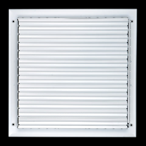 14"W x 14"H [Duct Opening] Aluminum 4-WAY Adjustable Air Supply Grille | Register Vent Cover Grill for Sidewall and Ceiling | White | Outer Dimensions: 15.75"W x 15.75"H