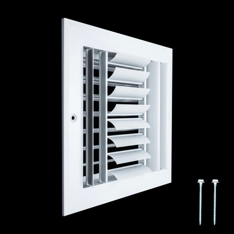 Handua Aluminum Adjustable Air Supply Grille | 4 WAY Register Vent Cover Grill for Sidewall and Ceiling