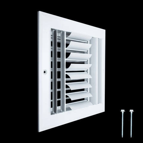 Handua Aluminum Adjustable Air Supply Grille | 4 WAY Register Vent Cover Grill for Sidewall and Ceiling