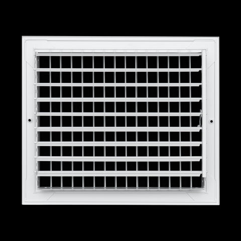 12 x 10-inch White Aluminum adjustable supply register, rear view