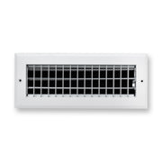 12 x 4-inch White Aluminum adjustable supply register, front view