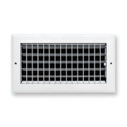 12 x 6-inch White Aluminum adjustable supply register, front view