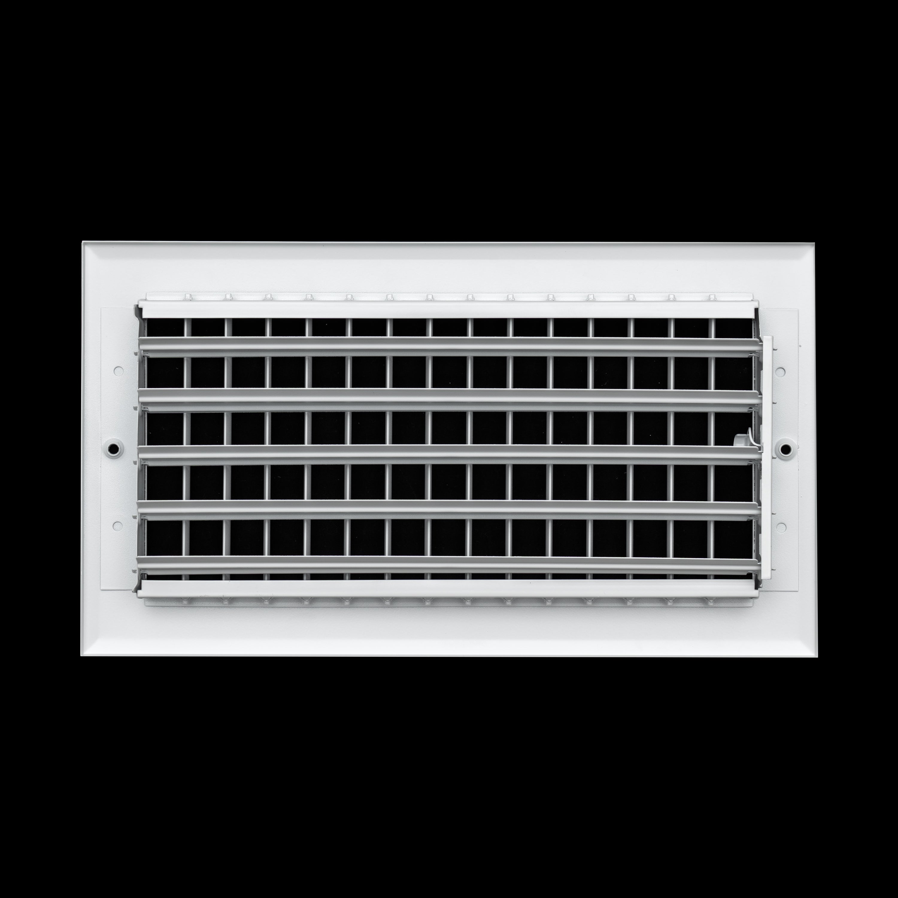 12 x 6-inch White Aluminum adjustable supply register, rear view