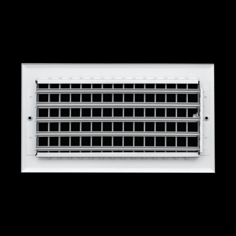 12 x 6-inch White Aluminum adjustable supply register, rear view