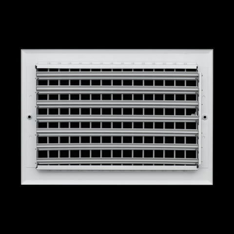 12 x 8-inch White Aluminum adjustable supply register, rear view