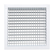 14 x 14-inch White Aluminum adjustable supply register, front view