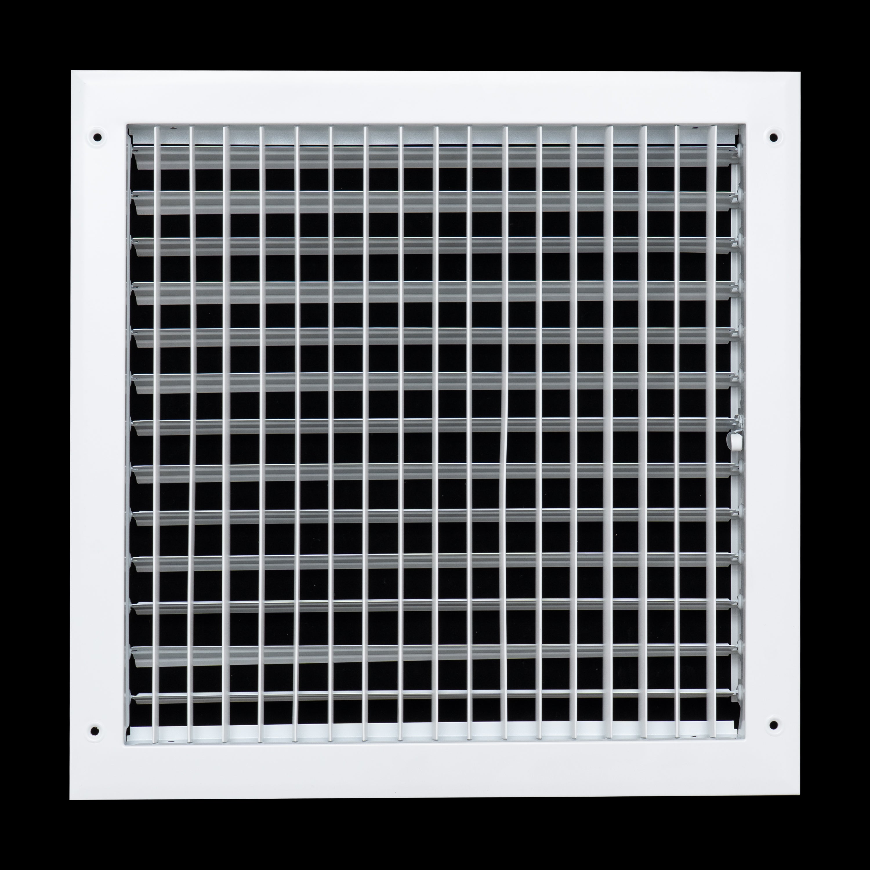 14 x 14-inch White Aluminum adjustable supply register, front view 2