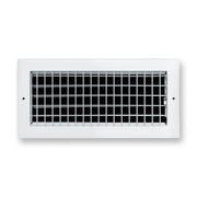 14 x 6-inch White Aluminum adjustable supply register, front view
