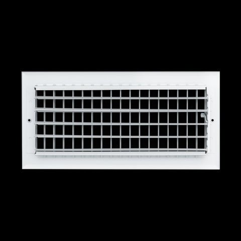 14 x 6-inch White Aluminum adjustable supply register, rear view