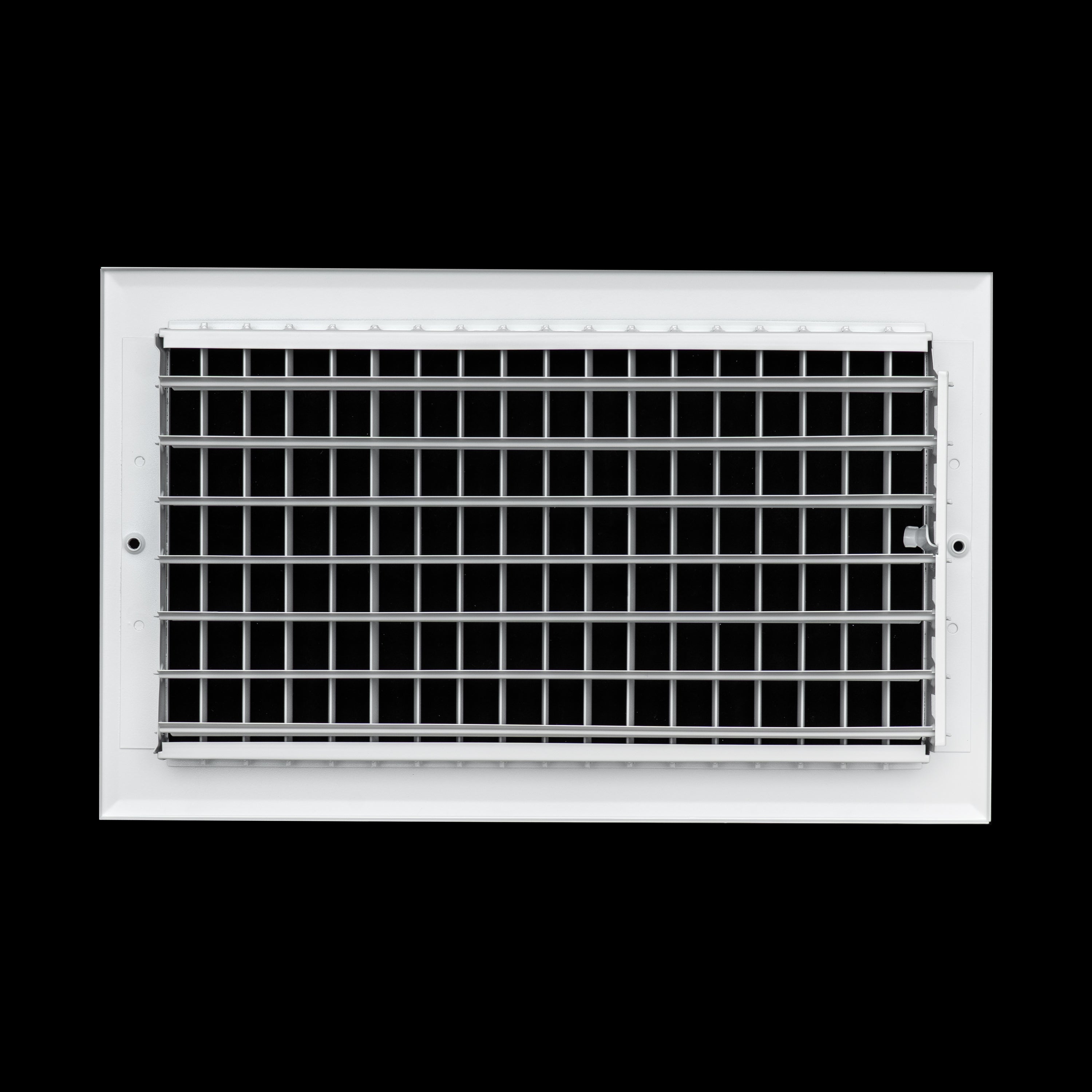 14 x 8-inch White Aluminum adjustable supply register, rear view