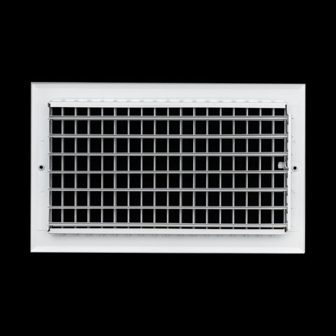 14 x 8-inch White Aluminum adjustable supply register, rear view