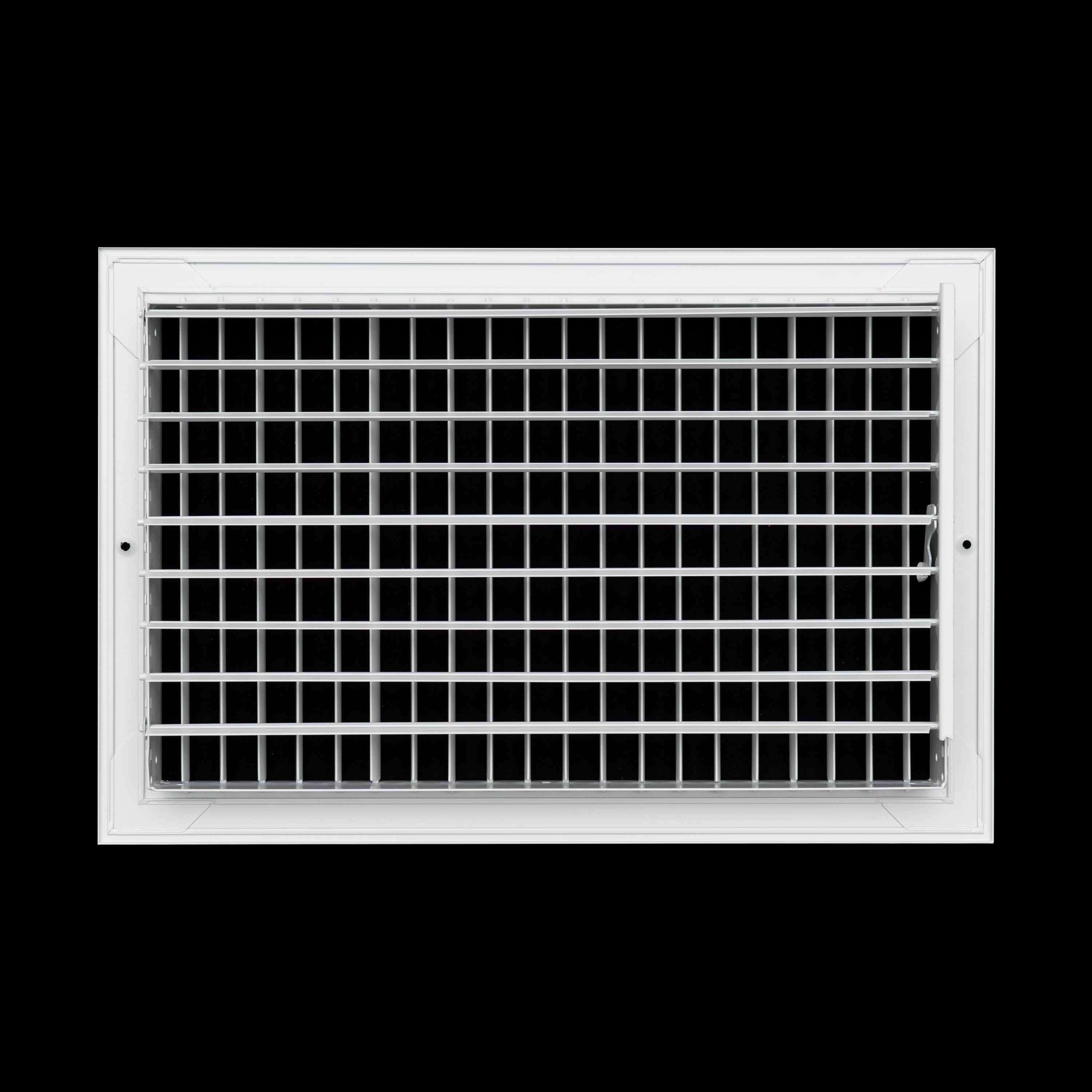 16 x 10-inch White Aluminum adjustable supply register, rear view