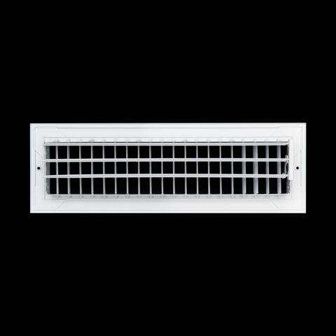 16 x 4-inch White Aluminum adjustable supply register, rear view