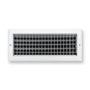 16 x 6-inch White Aluminum adjustable supply register, front view