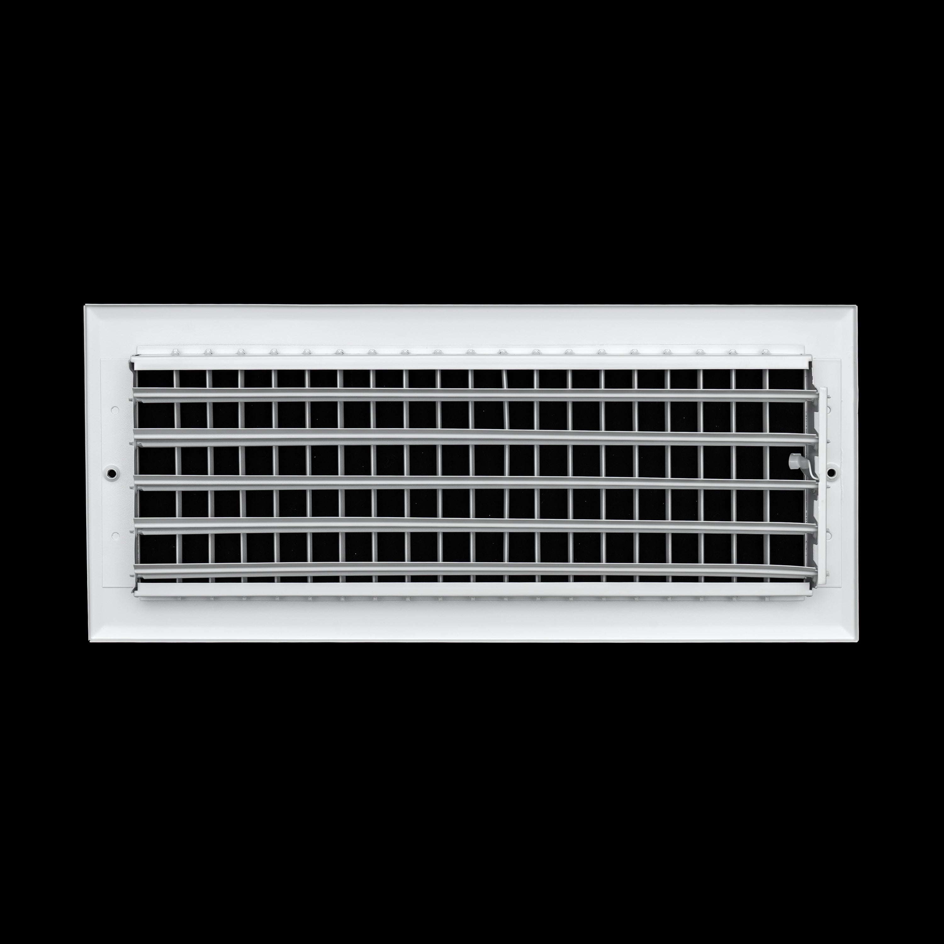 16 x 6-inch White Aluminum adjustable supply register, rear view