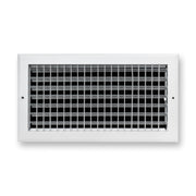 16 x 8-inch White Aluminum adjustable supply register, front view