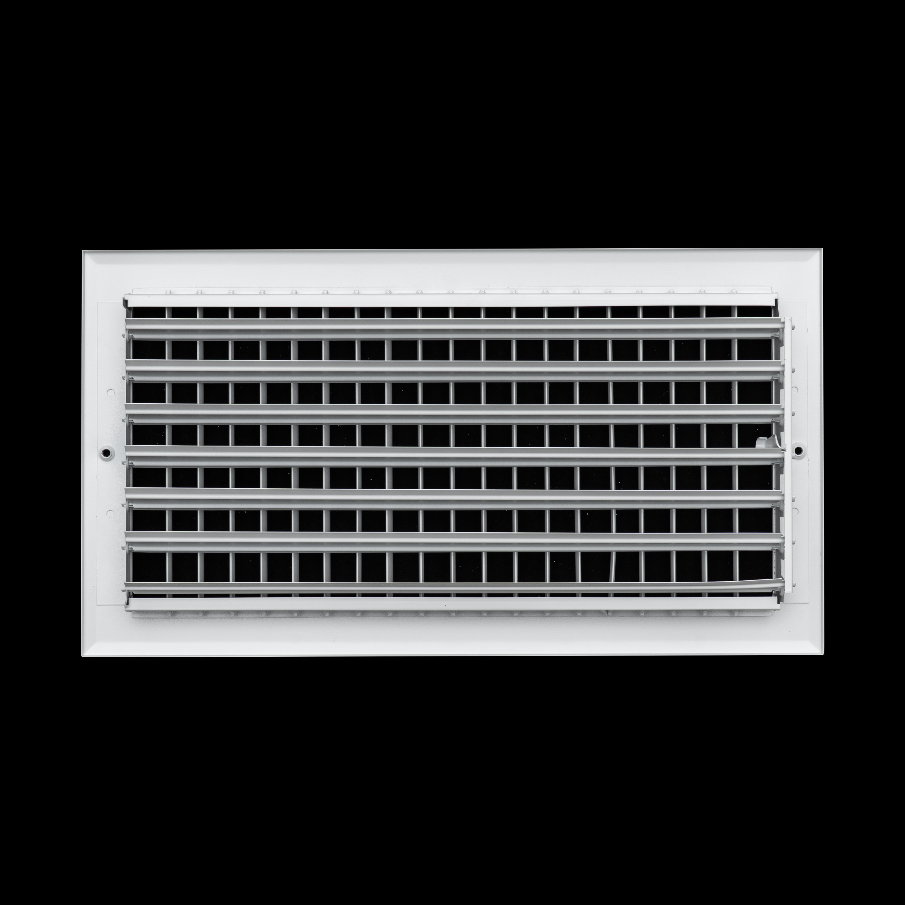 16 x 8-inch White Aluminum adjustable supply register, rear view