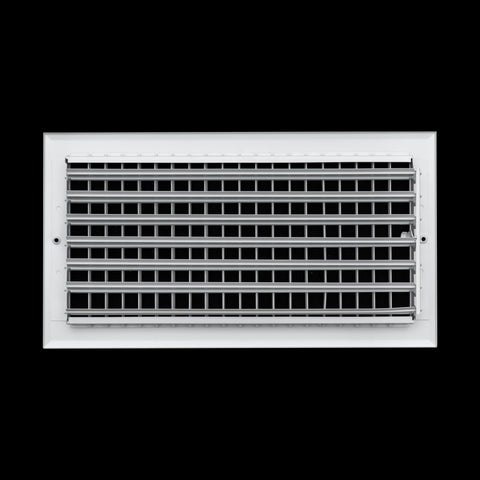 16 x 8-inch White Aluminum adjustable supply register, rear view