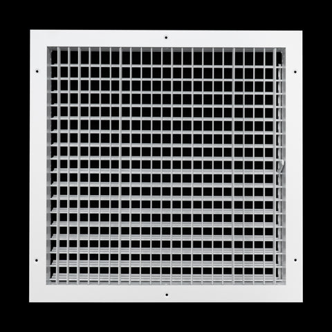 18x18 Modern Aluminum Air Vent Covers & HVAC Grilles | Wall & Ceiling | White | Outer Dimension: 19-3/4"W X 19-3/4"H