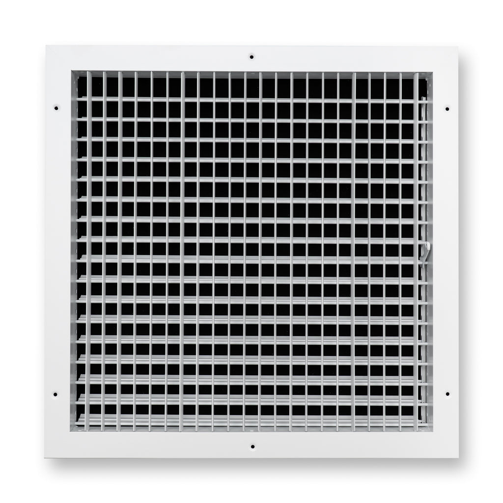 18x18 Modern Aluminum Air Vent Covers & HVAC Grilles | Wall & Ceiling | White | Outer Dimension: 19-3/4"W X 19-3/4"H