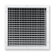 18 x 18-inch White Aluminum adjustable supply register, front view