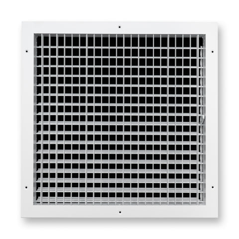 18x18 Modern Aluminum Air Vent Covers & HVAC Grilles | Wall & Ceiling | White | Outer Dimension: 19-3/4"W X 19-3/4"H