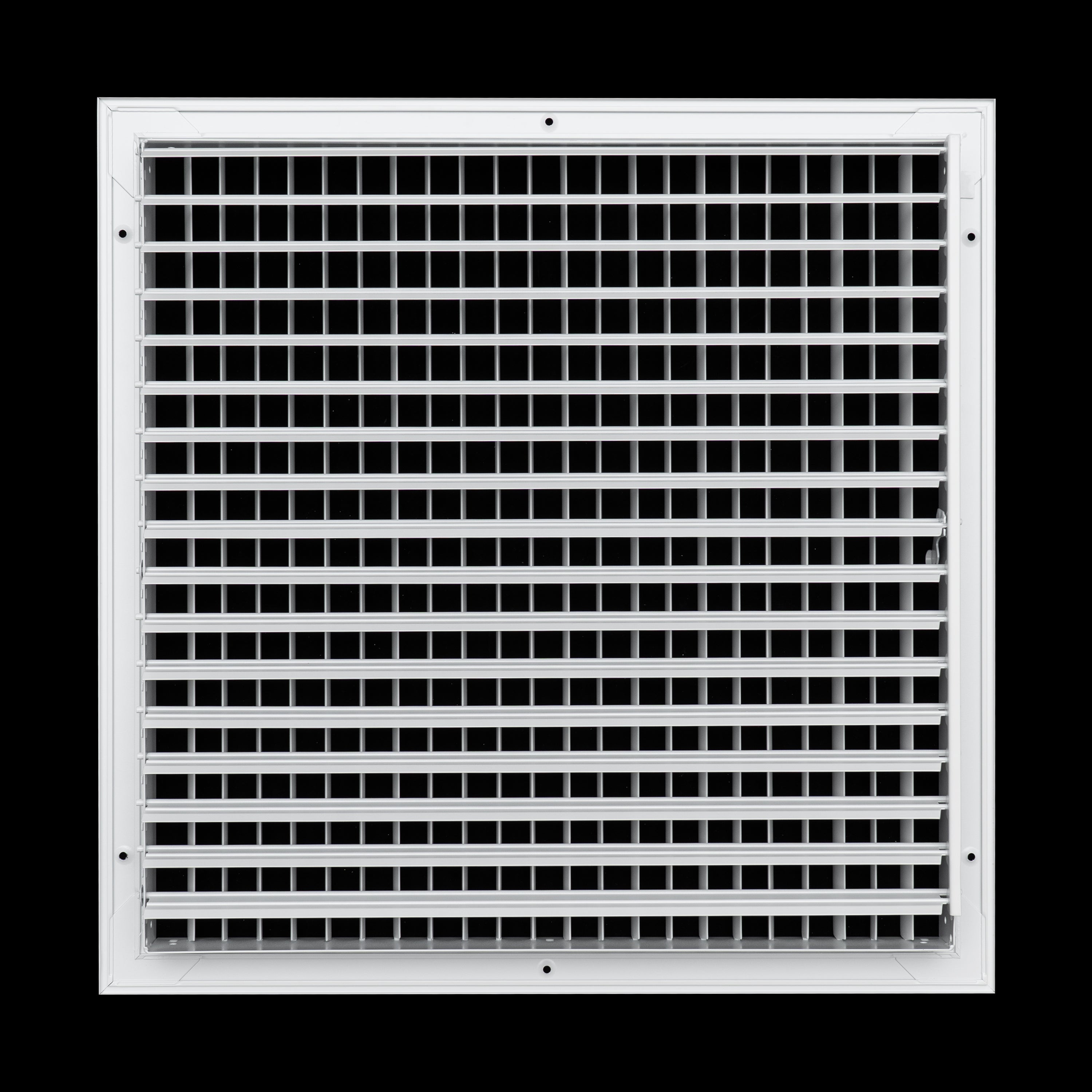 18 x 18-inch White Aluminum adjustable supply register, rear view