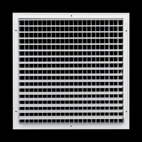 18 x 18-inch White Aluminum adjustable supply register, rear view
