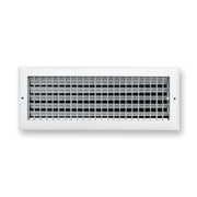18 x 6-inch White Aluminum adjustable supply register, front view