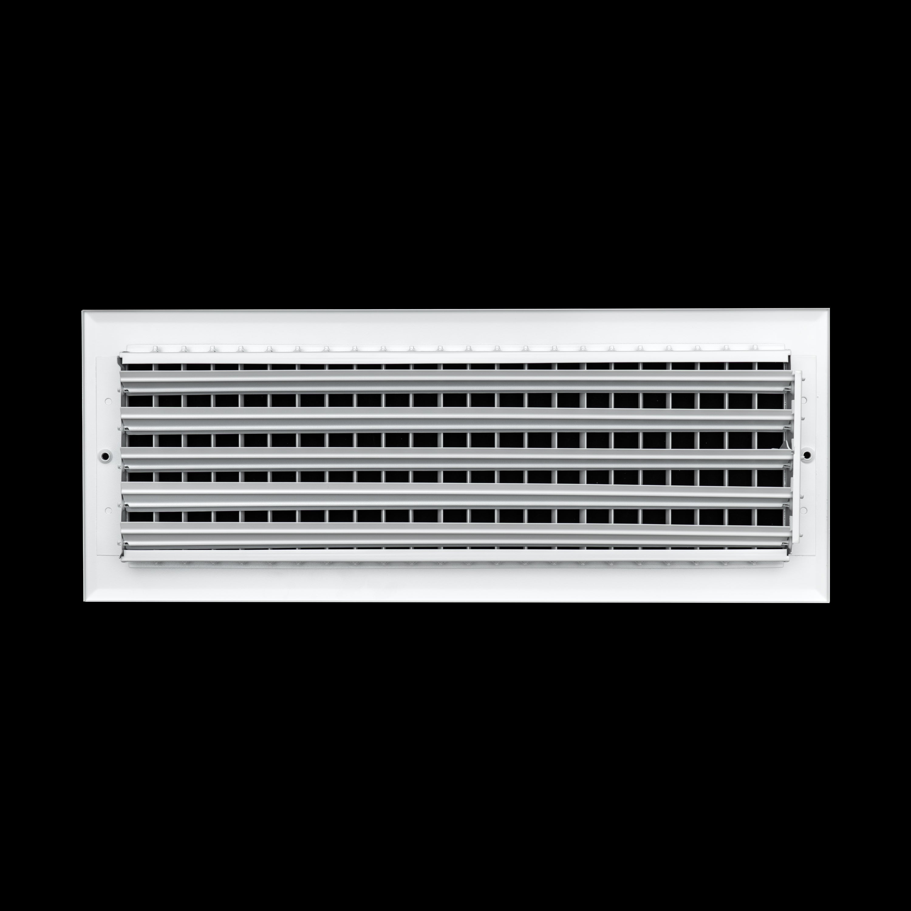 18 x 6-inch White Aluminum adjustable supply register, rear view