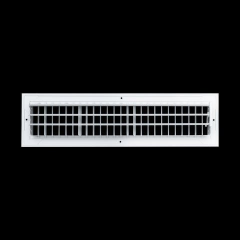 20 x 4-inch White Aluminum adjustable supply register, rear view