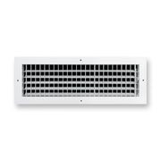 20 x 6-inch White Aluminum adjustable supply register, front view