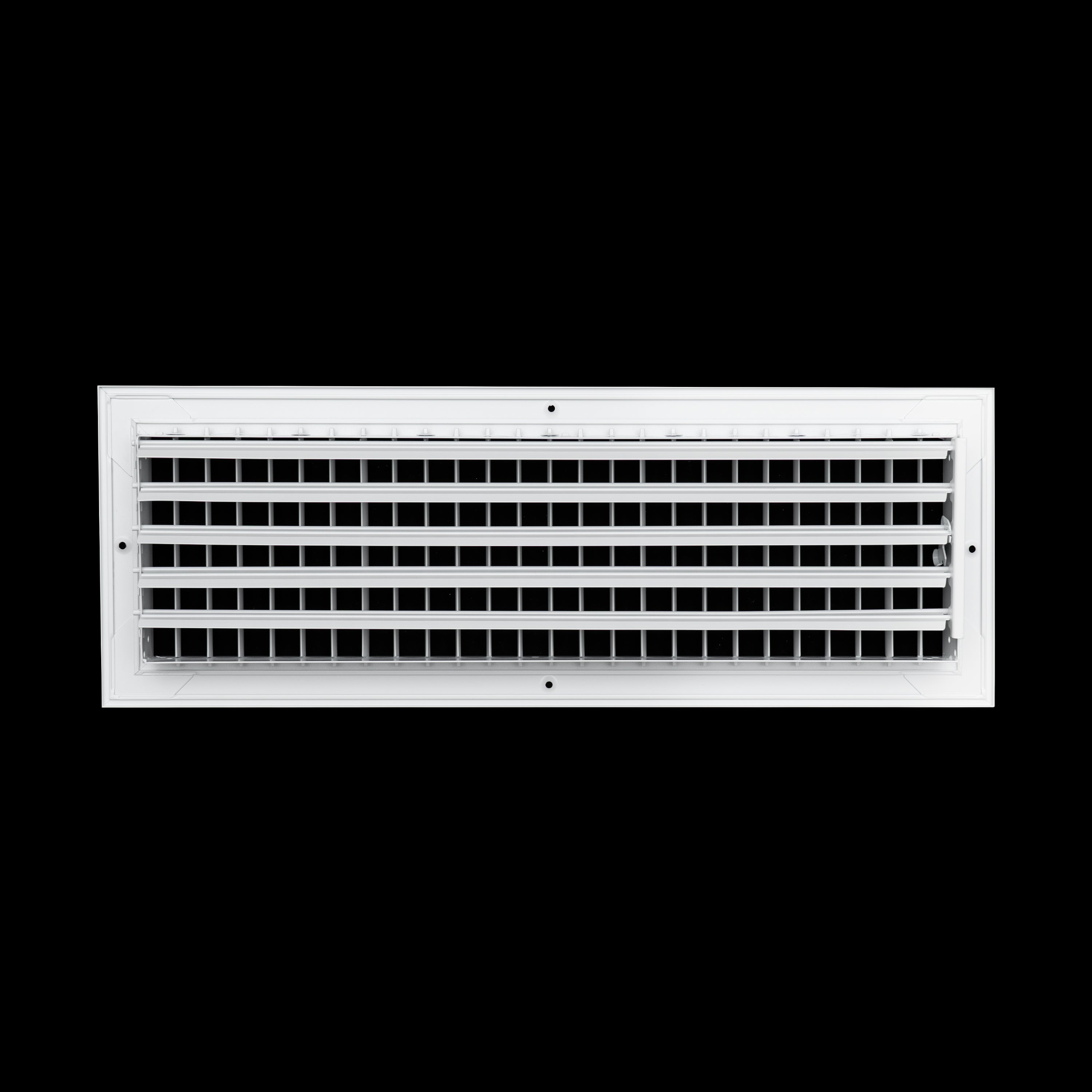 20 x 6-inch White Aluminum adjustable supply register, rear view