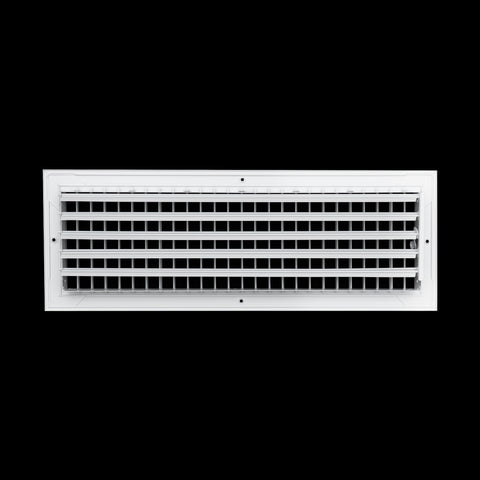 20 x 6-inch White Aluminum adjustable supply register, rear view