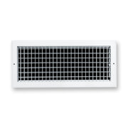 20 x 8-inch White Aluminum adjustable supply register, front view