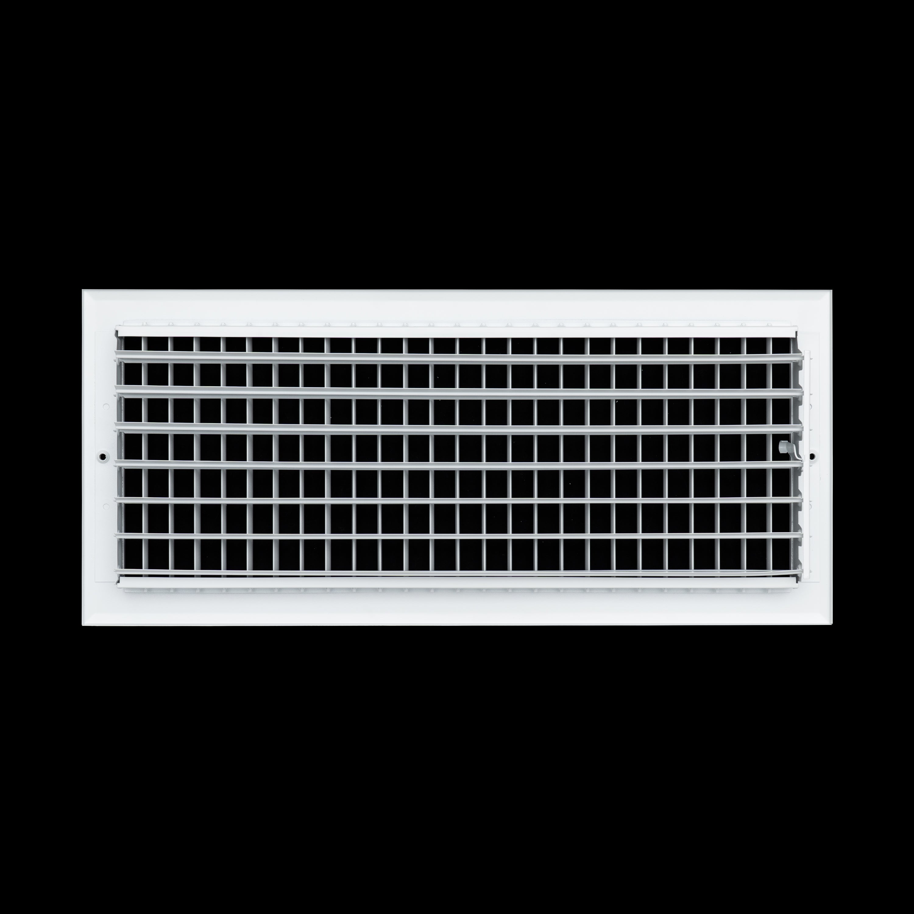 20 x 8-inch White Aluminum adjustable supply register, rear view