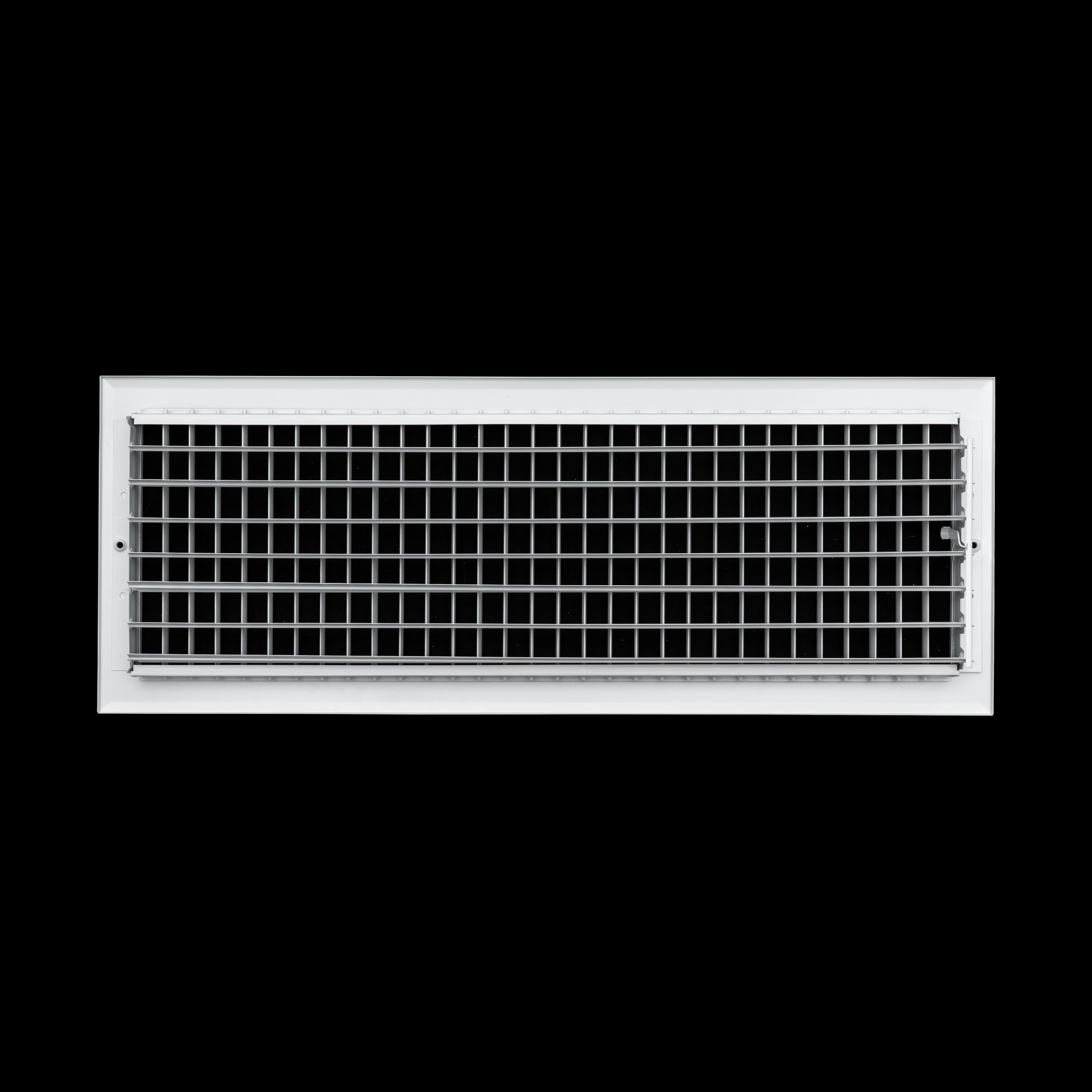 24 x 8-inch White Aluminum adjustable supply register, rear view
