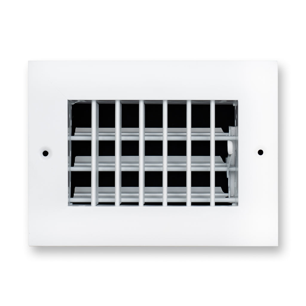 6x4 Modern Aluminum Air Vent Covers & HVAC Grilles | Wall & Ceiling | White | Outer Dimension: 7-3/4"W X 5-3/4"H