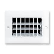 6 x 4-inch White Aluminum adjustable supply register, front view