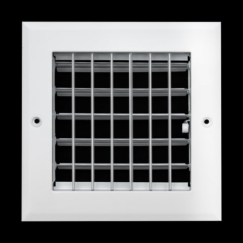 6x6 Modern Aluminum Air Vent Covers & HVAC Grilles | Wall & Ceiling | White | Outer Dimension: 7-3/4"W X 7-3/4"H
