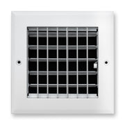 6 x 6-inch White Aluminum adjustable supply register, front view