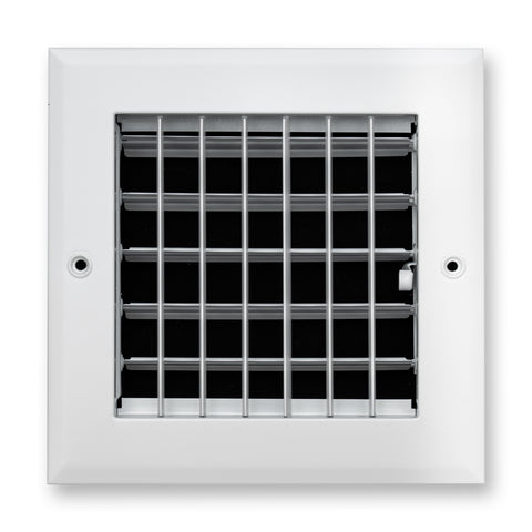 6x6 Modern Aluminum Air Vent Covers & HVAC Grilles | Wall & Ceiling | White | Outer Dimension: 7-3/4"W X 7-3/4"H