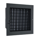 10x8 Black Steel Adjustable Supply Register, Air Vent Cover with Damper for Sidewall Or Ceiling