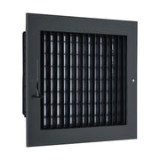 10 x 8-inch Black Steel adjustable supply register, angled view