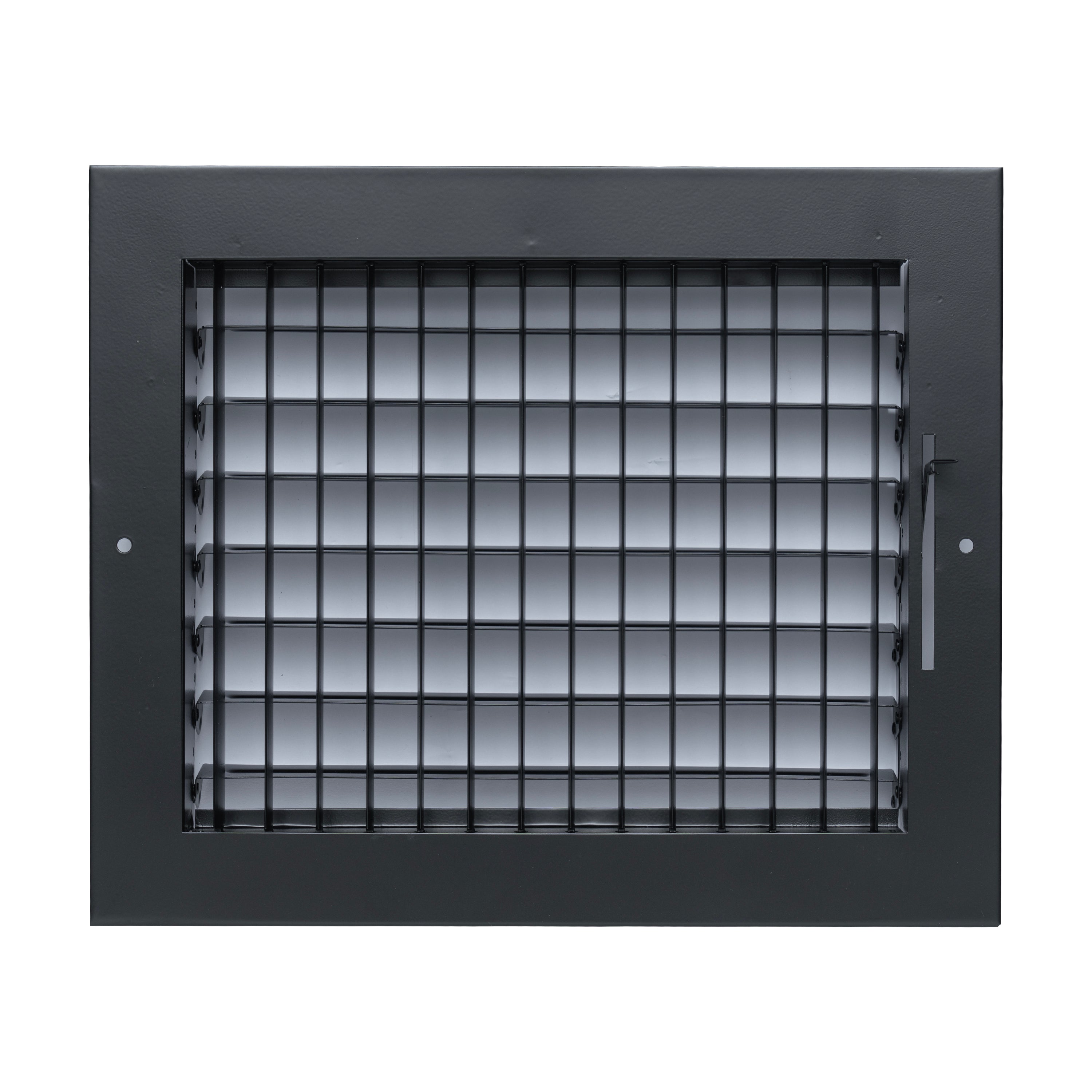 10 x 8-inch Black Steel adjustable supply register, front view
